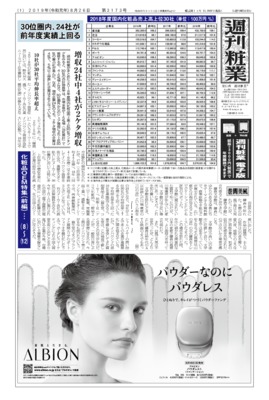 【週刊粧業】2018年度国内化粧品売上高上位30社ランキング