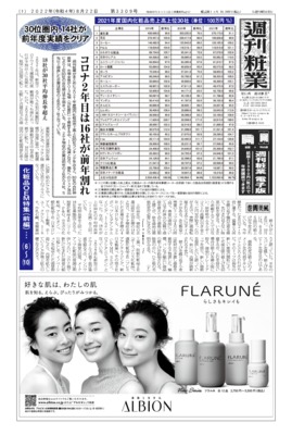 【週刊粧業】2021年度国内化粧品売上高上位30社