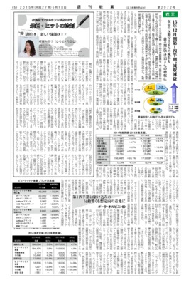 【週刊粧業】花王・ポーラ・オルビスHDの2015年12月期第1四半期決算